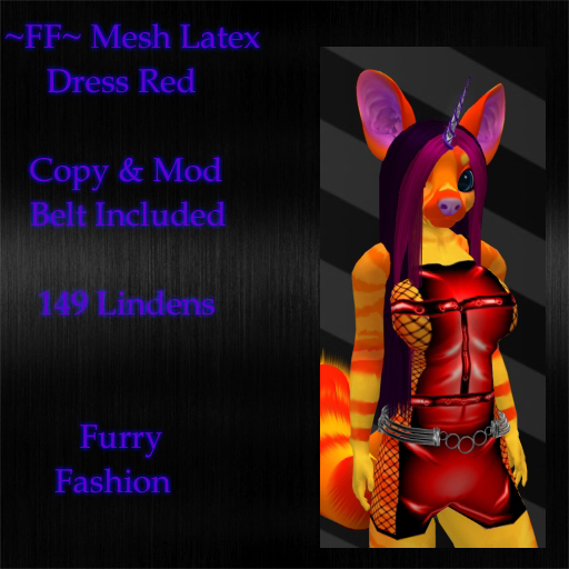 ~FF~ Mesh Latex Dress Red