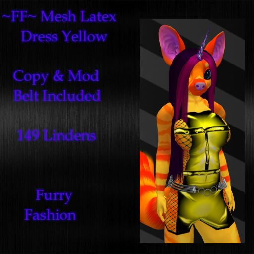 ~FF~ Mesh Latex Dress Yellow