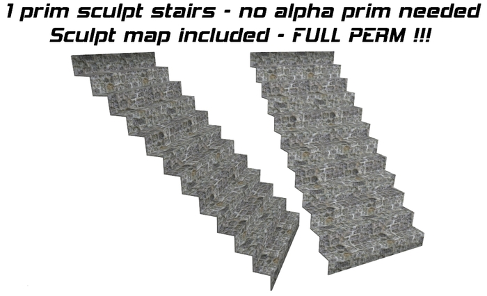 1 prim sculpted stairs FULL PERM map - sculpty - sculpt