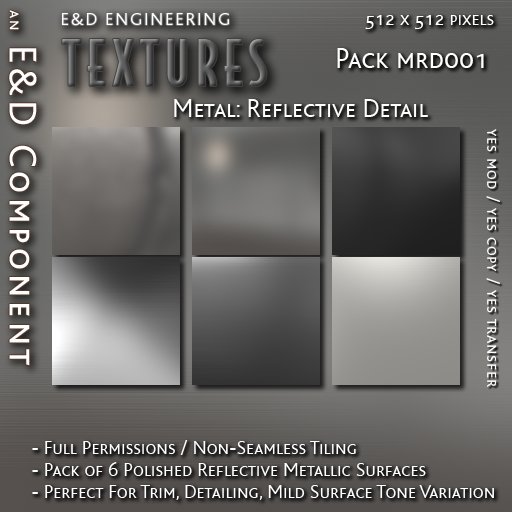 [MRD001] 6 Polished and Matte Metallic Surface Textures for Modern Walls and Floors from E&D ENGINEERING