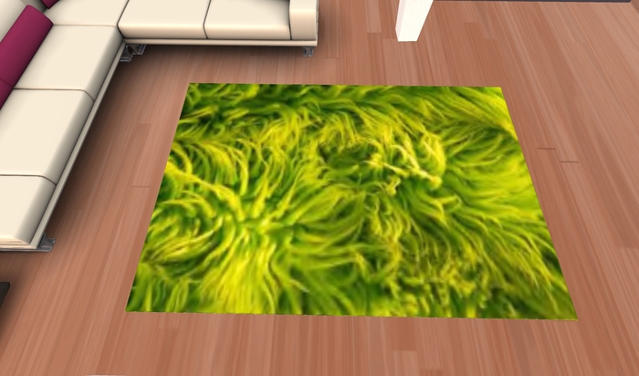 Rug green fur