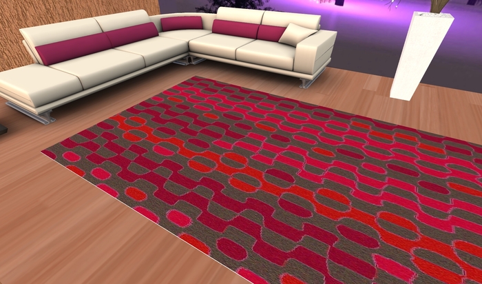 Rug pink/grey/red