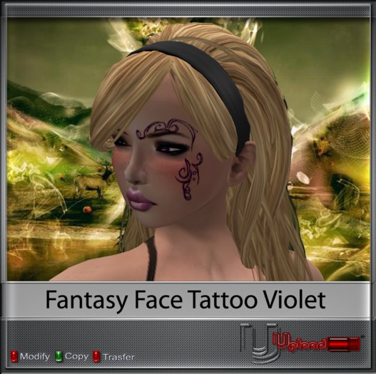 Upload[_]:: - Fantasy Face Tattoo Violet