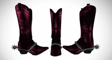 Maroon Cowboy Boots W/Spurs