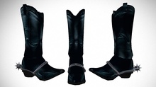 Black Cowboy Boots W/Spurs