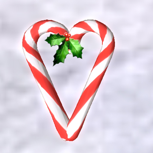 Candy Cane Heart w/holly sprig