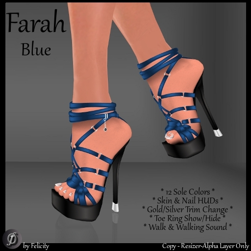 SALE! *Felicity* Farah Stilettos - Blue High Heels Platform Shoes with Color Change Shoe Sole (12 Texture Options)