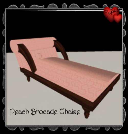 Peach Brocade Chaise