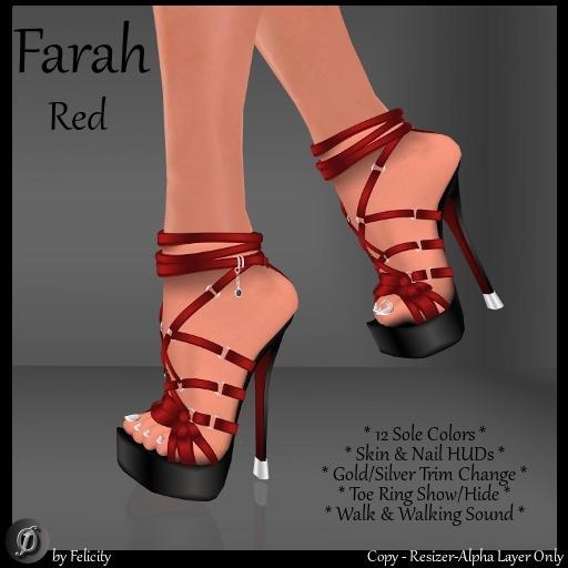 *Felicity* Farah Stilettos - Red High Heels Platform Shoes with Color Change Shoe Sole (12 Texture Options)