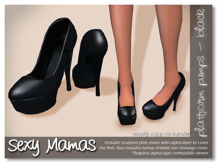 *Sexy Mamas* Platform Pumps - Black