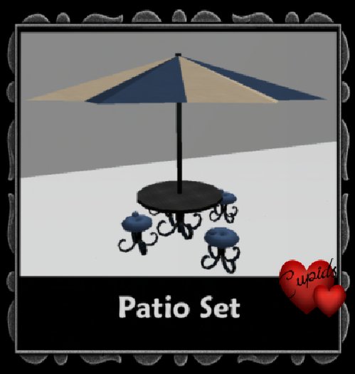 Blue Beige Patio Set