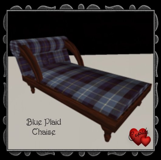 Blue Plaid Chaise