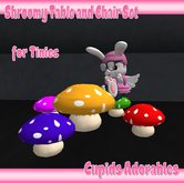 Cupids Tinies Shroomy Table and Chairs Colors [Boxed]