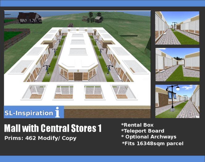 Mall With Central Stores (sand textured top)