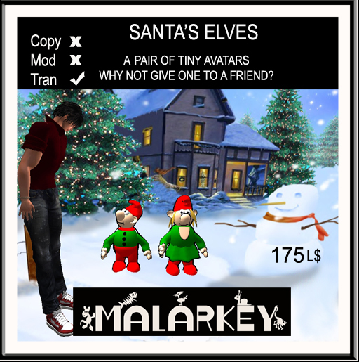 Santa's Elves (Tiny avatars - a pair, 1 male 1 female) 