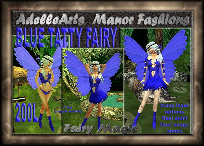 AdelleArts Blue Tatty Fairy Outfit