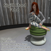 % Sigill Stool (Green/White Crackle)