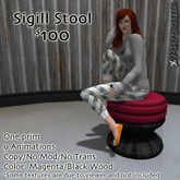 % Sigill Stool (Magenta/Black Wood) SCULPT