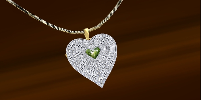 TM Crystal Heart Photo Locket Necklace - Add your Pics!