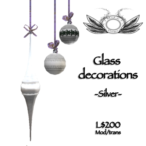 Glass christmas decorations - Silver