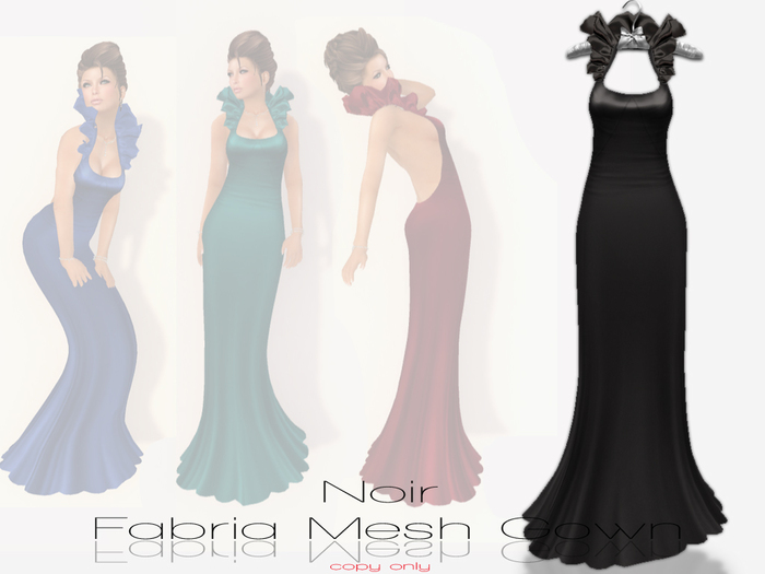 !Rebel Hope Designs - Fabria Mesh Gown Noir