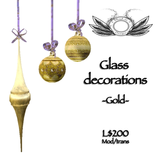 Glass bauble christmas decorations - gold