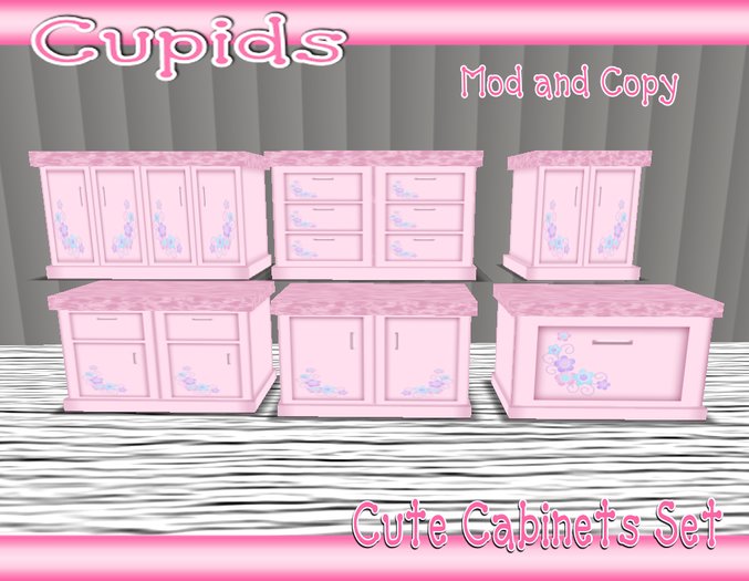 Cupids Cute Cabinets Set Pink [Boxed]