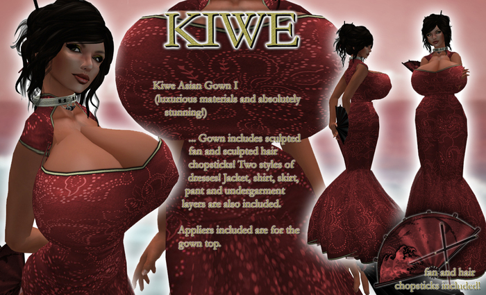 Kiwe Asian Gown I (red) for Prim B's