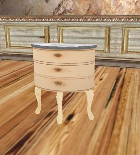 Queen Anne Half-Round Console Table - White Washed Wood