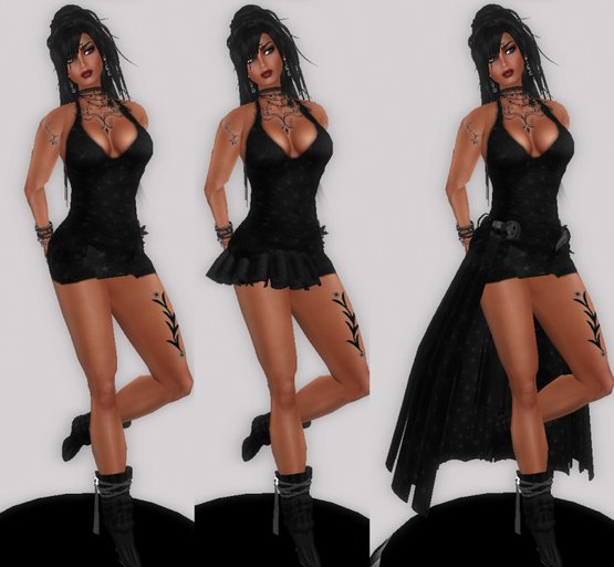 SEXY in BLACK 3in1  - SEXY DRESS - WOMEN`S DRESSES- CASUAL DRESS