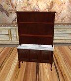 Mahogany Hutch with White Italian Marble Top