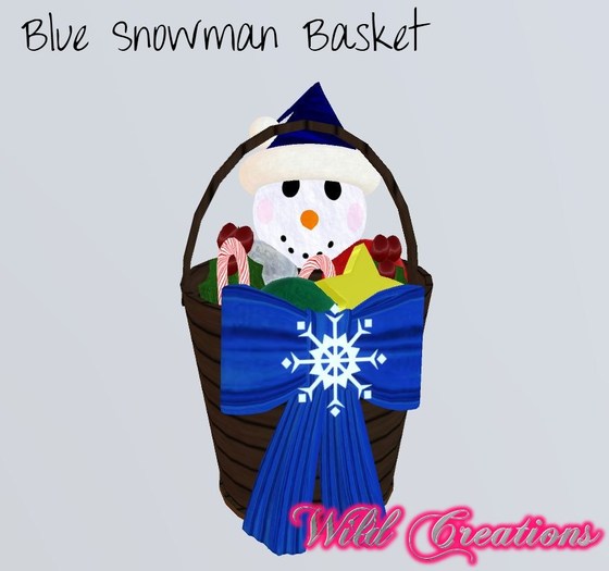 Snowman Basket - Blue