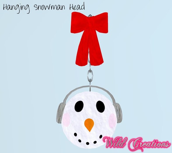 Snowman Head Ornament Red