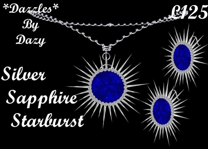 Silver Sapphire Starburst Box