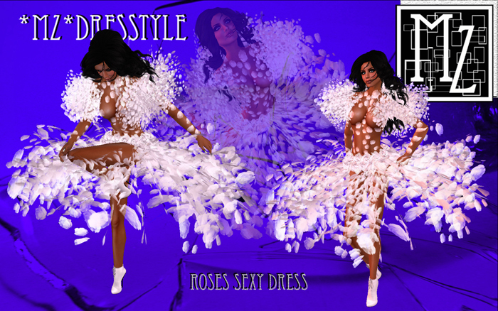 *MZ* Roses sexy dress white