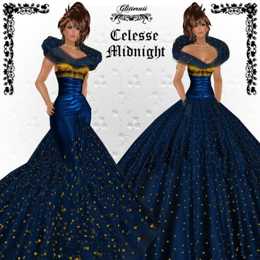 ! Glitterati ! - Celesse Gown - Midnight