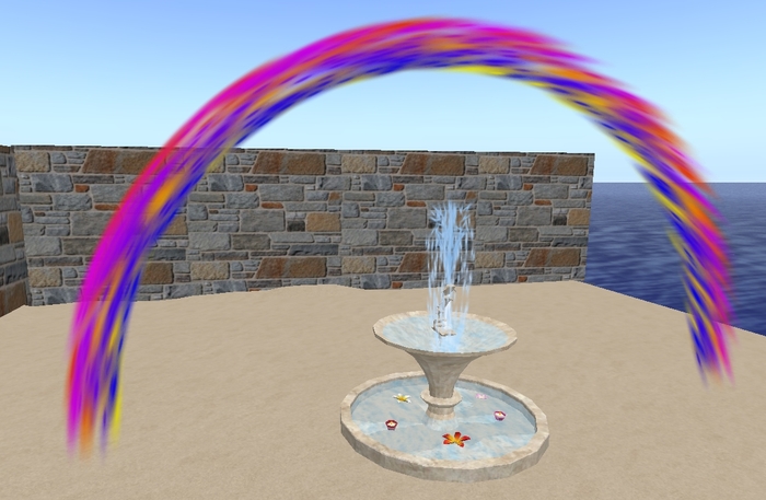 Fountain Sculpture by Dolphin and Rainbow