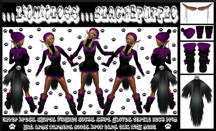 T&C ::: LimitLess ::: Neko Outft (ELF/Urban/Punk) BLACK&PURPLE