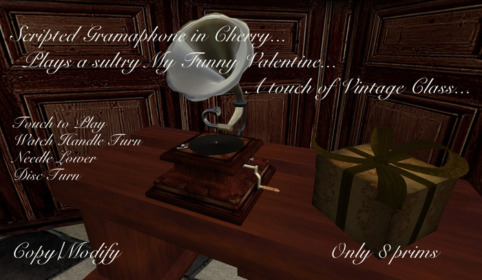 Scripted Gramaphone (Cherry) Playing Sultry Funny Valentine