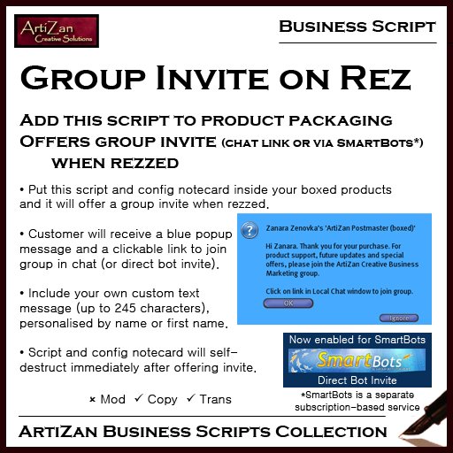 ArtiZan Business Script: Group Invite on Rez