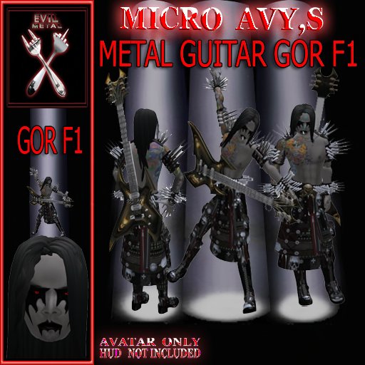 Second Life Marketplace - MICRO METAL GUITAR MEN F1 BOXED