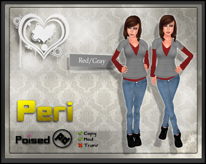 ::Poised:: Peri - red/gray 