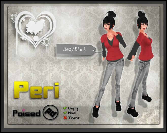 ::Poised:: Peri - red/black 