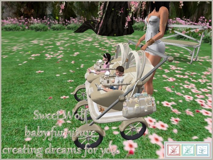 STROLLER BABY SEAT CREAM 2 TWIN