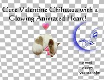 Valentine Glowing Heart sleeping Chihuaua boxed