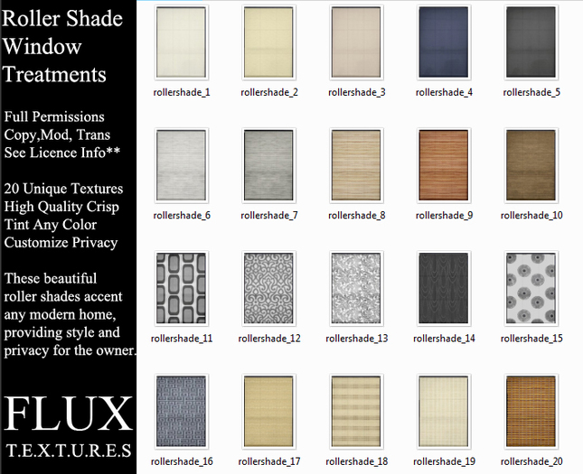 -FLUX- Roller Shade Window Treatments - Full Permission PNGs