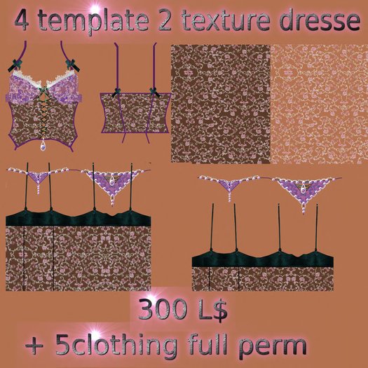 ensemble de la passion mauve a fond noir et aussi vert foncer