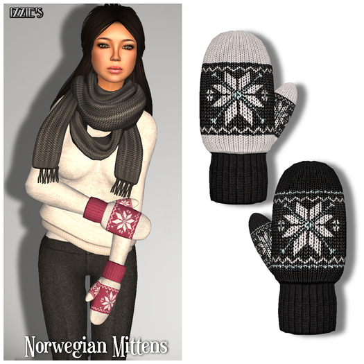 Izzie's - Norwegian Mittens black