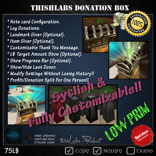 thishLabs Donation Box 1.0v (With Split Profit) [Pole]