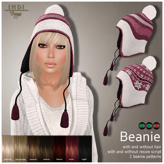 INDI Designs - Beanie pink